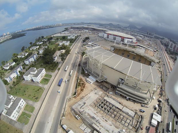 O Parque Aquático Maria Lenk, que integra o Parque Olímpico da Barra da Tijuca, no Rio